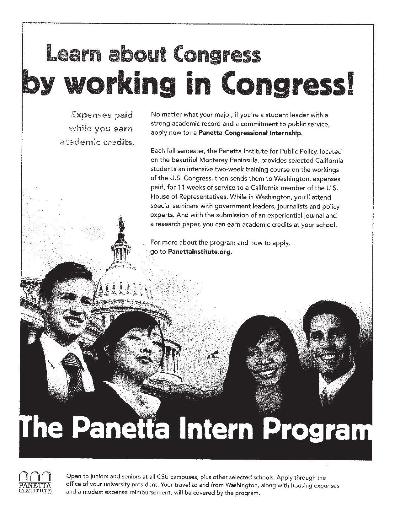 Panetta Congressional Internship Flyer